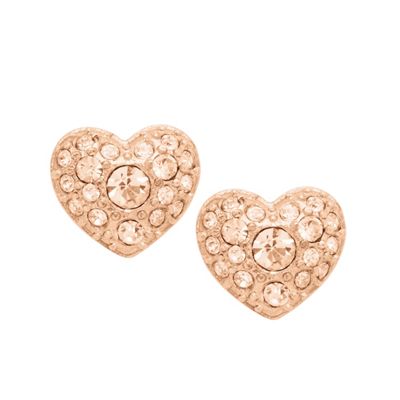 Fossil rose gold-tone heart studs